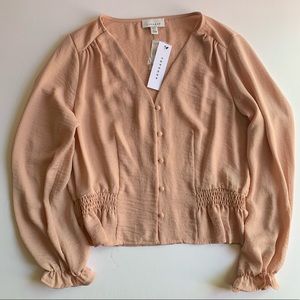 Topshop V Neck Long Sleeves Blouse